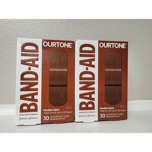 Band-Aid OUR TONE BR55 Bandages Flexible Fabric Assorted 30ct x 2 = 60